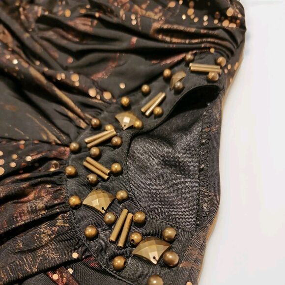 LIMITÉ Ruched Bodycon One Shoulder Sz Small Dress Embellishments Mini Dress - Picture 10 of 12